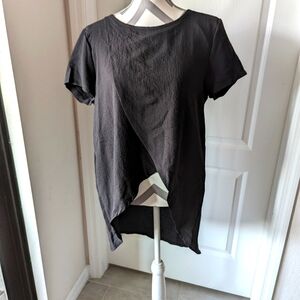 Hi-Lo Black Short Sleeve Tunic